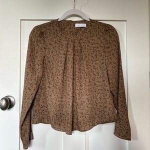 OAK + FORT Floral Tan Blouse